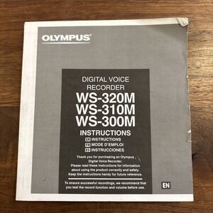 Olympus WS-300M 310M 320M Digital Voice Recorder Instruction Manual